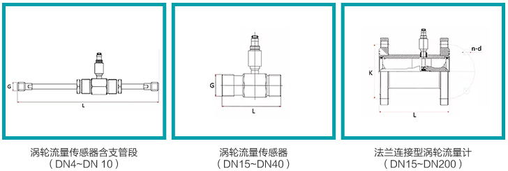 dn15液體渦輪流量計安裝尺寸圖